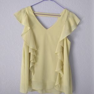 BCX Light Yellow Top V Neck